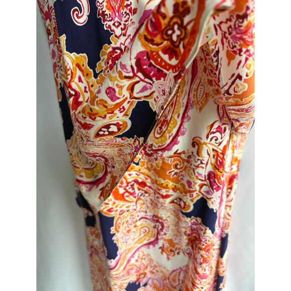 J Jill Colorful Paisley Print Layered Sleeveless Shift Dress Size M Classy Boho - Picture 7 of 11
